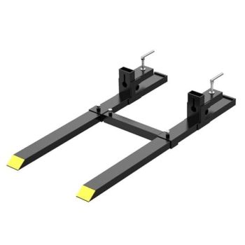Pallet Forks 60 in 4000 LBS Max, Clamp On Tractor Bucket Forks With Adjustable Stabilizer Bar, Heavy Duty Front Loader Forks, Fork Attachment for Skid Steer, Loader Bucket