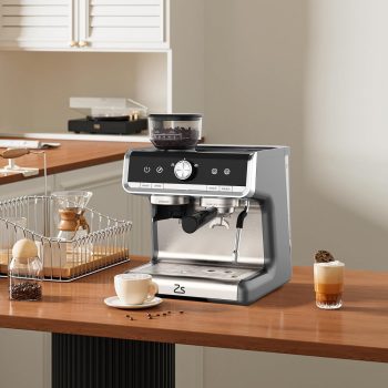 COZONY Espresso Machine 20 Bar, 2.8 L Water Tank, Semi Automatic Coffee Maker with Grinder, Milk Frother/Steam Wand, Italian Pump, All-in-One Espresso Machine, Stainless Steel, Silver