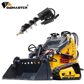 DigMaster 24HP Tracked Mini Skid Steer Loader Two-Cylinder Gasoline Engine & 4-in-1 Bucket for Landscaping Farm & Snow Removal EPA Certification