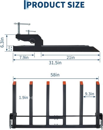Acekid Clamp On Debris Bucket, 4000 LBS Capacity Heavy Duty Pallet Forks for Tractor Loader Skid Steer, Black