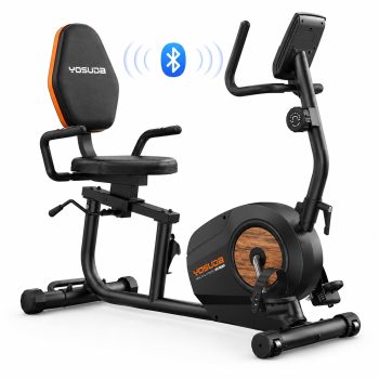 YOSUDA PRO Recumbent Exercise Bike for Home, 350 LB Capacity, 16-Level Magnetic Resistance, Quick-Adjust Seat, Bluetooth App