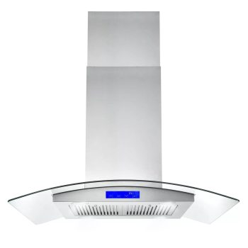 Joeaonz 36-Inch Island Mount Range Hood with 900 CFM, LED Lights, Touch Control