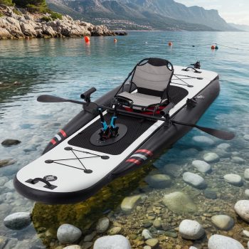 Danrelax 12ft Inflatable Kayak with Pedal System, Lightweight & Portable with Aluminum Seat, Rudder System, and Accessories Included