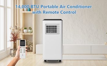 3-in-1 Portable Air Conditioner 8000 btu, cooling dehumidifier fan with remote control, 24h timer, quiet design and window kit, cooling area up to 350 sq.ft for home use