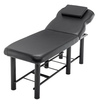 LZBEITEM Wide Stationary Massage Table with Backrest for Treatment Table Physical Therapy Table Spa Facial Bed, Metal Frame 27.5'' Wide 73'' Long Heavy Duty Professional Stationary Massage Bed