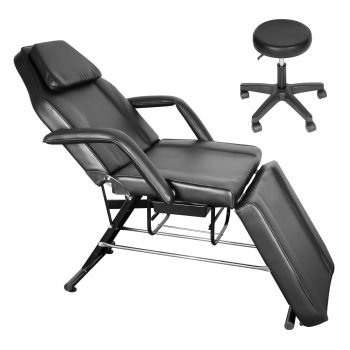 881lbs Weight - Supporting Tattoo Chair and Salon Bed, Tattoo Chair Boasting a 360 Rotating Massage Bed, Suitable for Professional Massage, Facial Care, and Beauty Salon Work (Black)