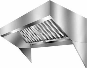 Commercial Exhaust Hood, Food Truck Hood Exhaust, 201 Stainless Steel Concession Trailer Hood with 2 Detachable U-shaped Grid Oil Filter Mesh, Rust Resistant Vent Hood for Kitchen Restaurant