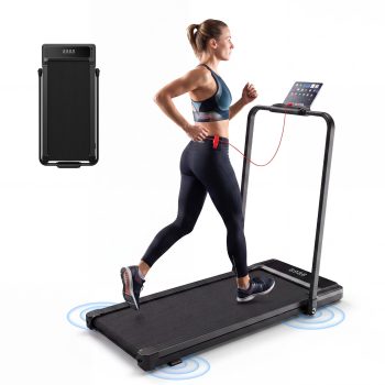JIOABL Compact Treadmill Under-Desk Walking Pad, Quiet & Portable Exercise Workout Fitness Machine for Home Office Small Spaces