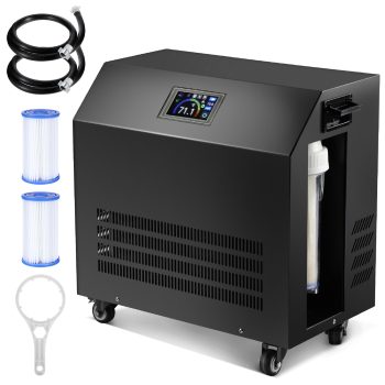 Home Bath Tub Chiller with Circulation Pump and Ozone System in Black