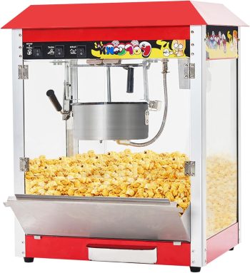 NEORIVER 10 oz Commercial Hot Air Popcorn Maker, Popcorn Popper 1300W 60 Cups per Batch New
