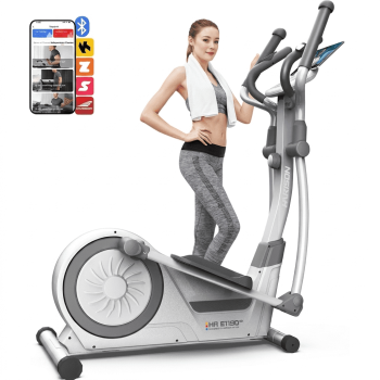 HARISON Elliptical Machine for Home Use for Senior, 350 LBS Capacity Magnetic Elliptical Trainer with 16-Level Resistance & Bluetooth, Heavy Duty Cardio Workout Equipment