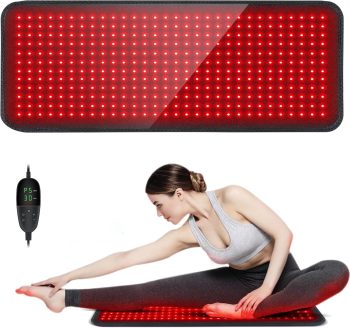 Red Light Therapy Pad, Infrared LED Full Body Mat, Adjustable Brightness and Timer, Full Body Pain Relief for Women Men