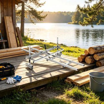 Chainsaw Mill & Rail Guide System, Portable Sawmill with 14"-36" Guide Bar, 9ft Aluminum Milling Rail, Planking Mill for Woodworkers & Carpenters