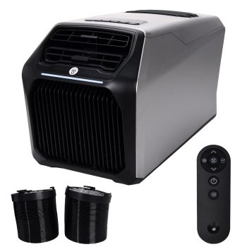 Dual-Hose Portable Air Conditioner & Heater, 6800 BTU/7500 BTU 5-in-1 Tent AC for RV, Small Rooms, Garages, & Offices
