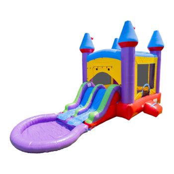 HeroKiddo Commercial Grade Bouncers: Jelly Bean Castle with Water Slide, Splash Pool, Wet Dry Combo, Inflatable