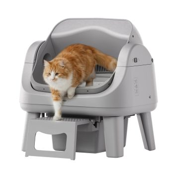 PetPivot AS12 Automatic Cat Litter Box Self-Cleaning with Safety Protection, Liners, Front Entry Step Included, Full