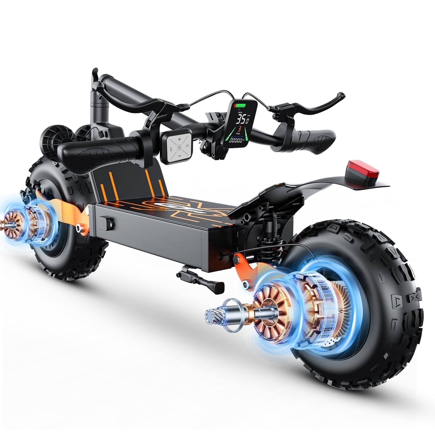 ASKGO GT28 Electric Scooterfor Adults, 3000W Dual Motor, 35MPH & 75-Mile Range, 48V 30A Battery&5 Speed, 11" Off-Road Tires, NFC & Mobile Charging, Foldable Sport Scooter for Commuting, 365LBS, UL2272