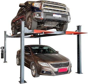 HPDMC 11,000 LBS 4-Post Car Lift, Extra Tall & Wide Parking and Storage Auto Lift with 84" Max Height, 3.0HP Heavy-Duty Hydraulic System for Garage, Parking, or Workshop Use, 12 Months Warranty