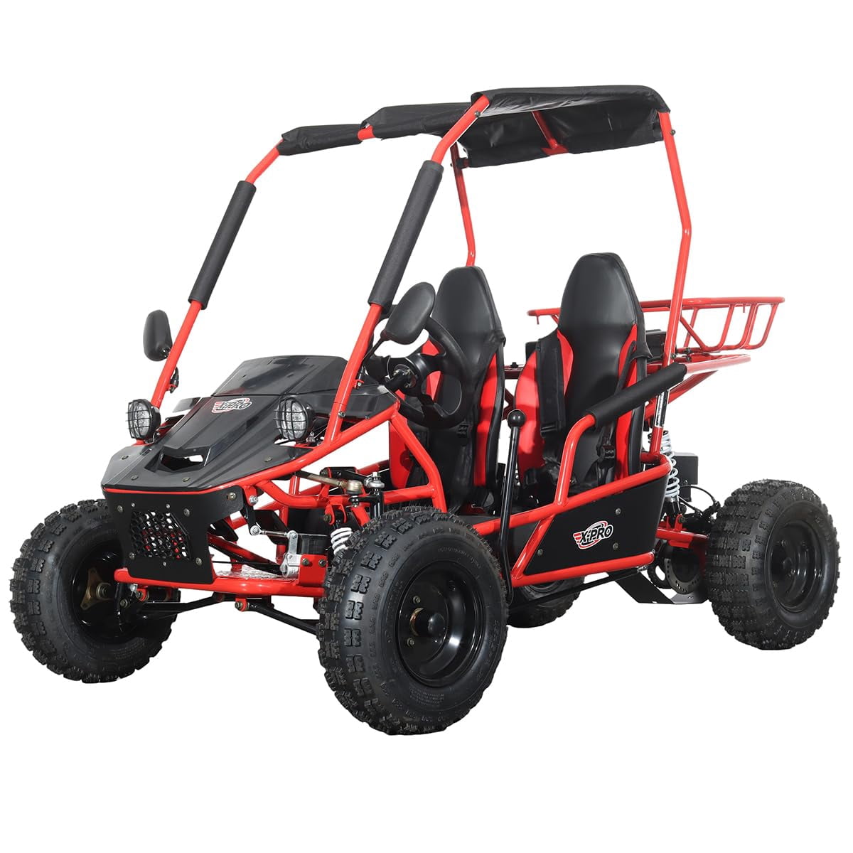 X-Pro Rover 110cc Gas Go Kart with Automatic Transmission w/Reverse, LED Headlights, Big 16" Wheels!