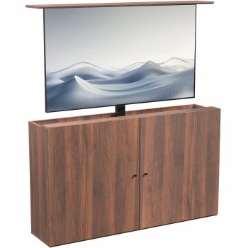 VIVO Walnut Motorized Vertical Lift Concealed TV Cabinet Kit, Holds 32-65 TVs