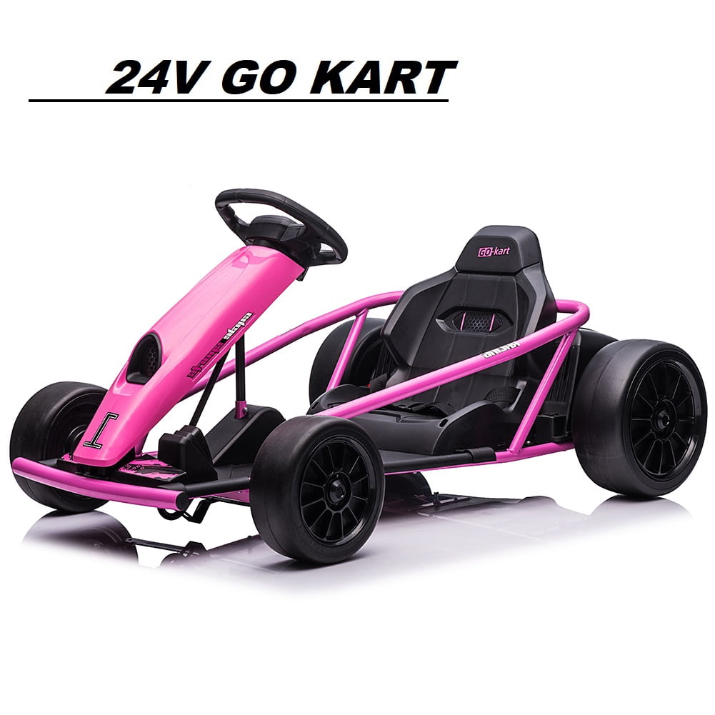 Shininglove 24V Ride on Go Kart for Kids, Racing Drift Kart for Kids Age 8-12 Yrs Boys Girls