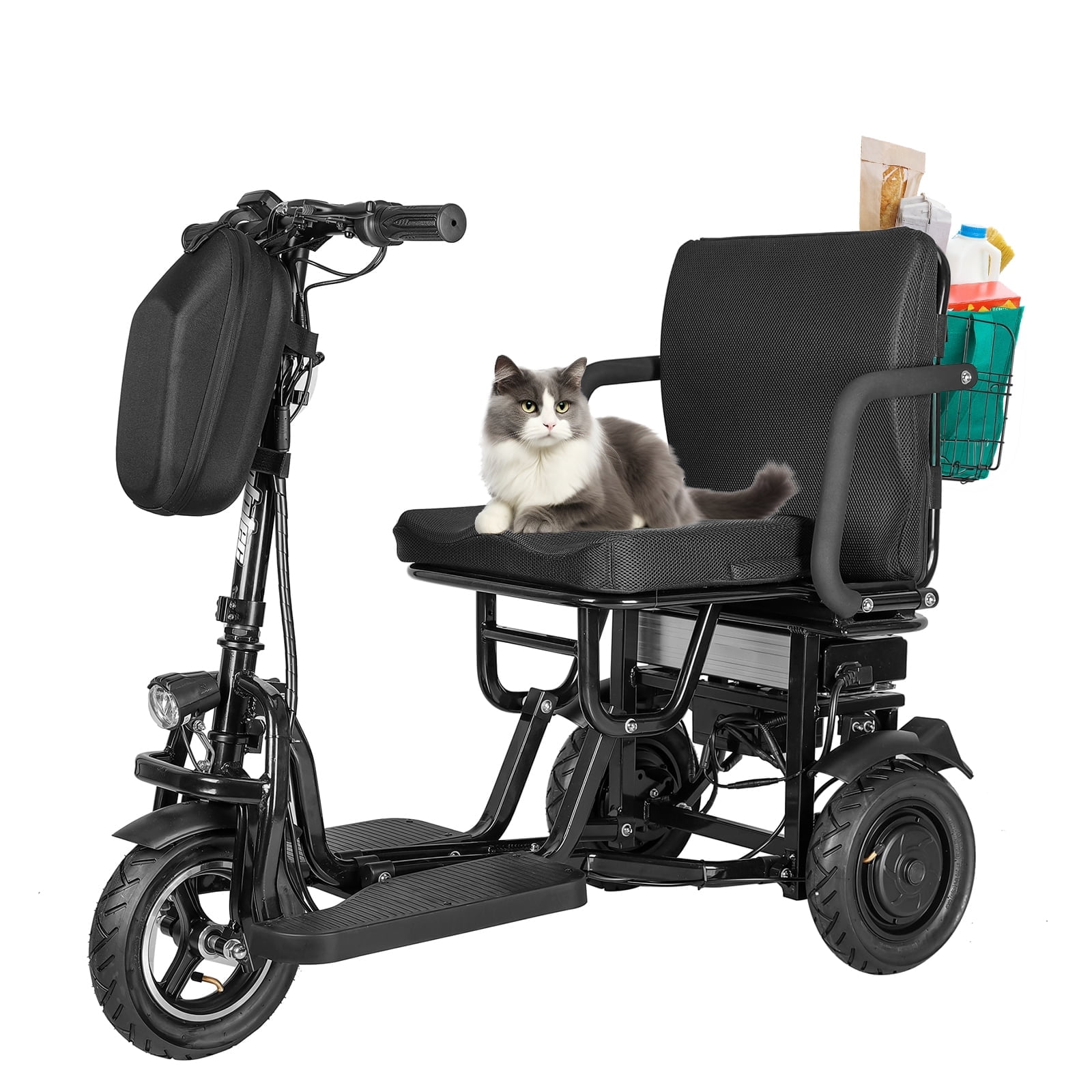 Electric Mobility Scooter 3 Wheel w Lithium Battery 700W,20Miles,Light,Can Be Full Folded,Black