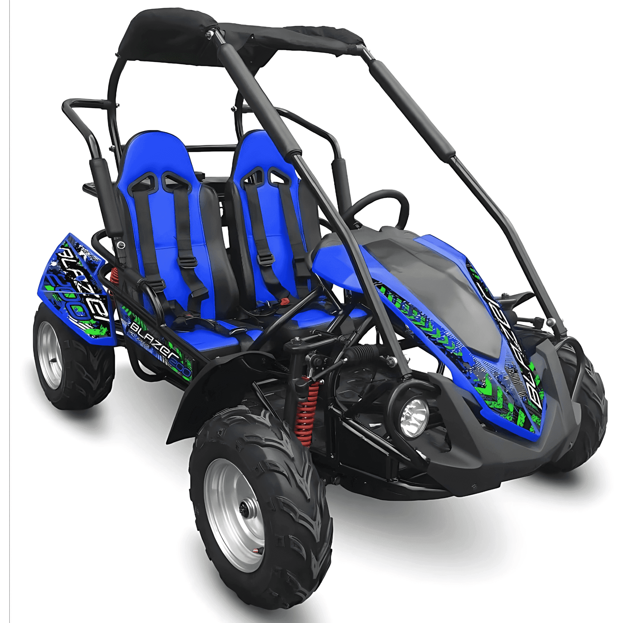 Trailmaster Blazer 200R Go Kart Go Kart. Ages 10 and up, Mid Size s cart, Body Kit with Reverse. with Pre-Assembled Version Now! (Pre-Assembled, Blue)