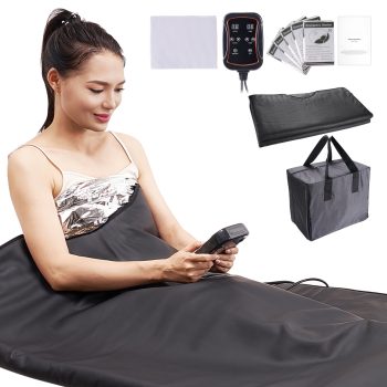 KFFKFF Sauna Wrap for Purifying, Compact Infrared Home Sauna, 1-6 Heat Settings 95-185, 1-60 Min Timer, Carbon Fiber Heating