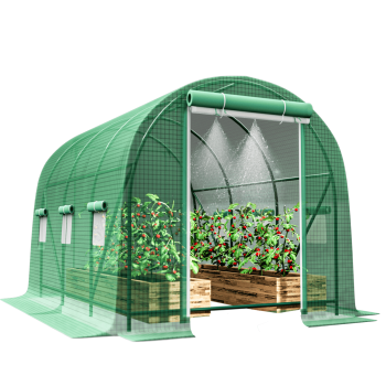 Greenhouse, Large Walk-in Greenhouse Reinforced Metal Frame, 6 Screen Windows and 1 Door, Green House Irrigation Watering Kit for Garden Plants Flowers 10x6.6x6.6FT