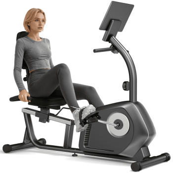 SONITU Recumbent Exercise Bike with 16-Level Magnetic Resistance, Silent Stationary Bike for Home & Seniors Workout, Exercise Equipment with Adjustable Seat
