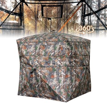 KAER Hunting Blind, 360-Degree See-Through Ground Blind, 23 Person Pop-Up Camouflage Tent, Portable Concealed Shelter for Hunting