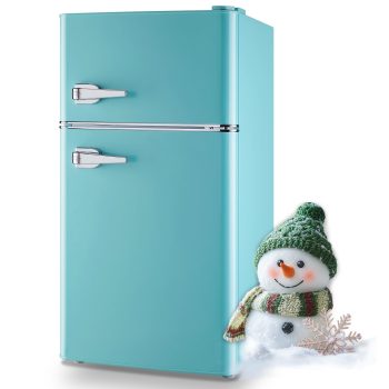 Tacool 3.5 Cu.ft Retro Mini Fridge with Freezer, 2 Door Small Refrigerator with 7 Adjustable Thermostat for Home