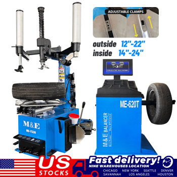 ME-T530Z/B620 Tire Changer 12"-24 Inch Rim Range 2.0HP Motor and Wheel Balancer Combo Machine Garage Shop Equipment for Tire Repair and Wheel Balancing (Blue)