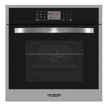 Hamilton Beach 24 3.0 Cu. ft. Built-in Electric Wall Oven, 2,200 Watts Oven with Rotisserie, 5 Cooking Functions, Stainless Steel