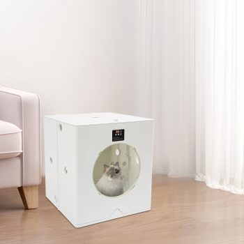 Foldable Automatic Pet Dryer Box Folding Pet Dryer Multifunctional Pet Bed White, 88L/79.9Qt Capacity, 20kg/44.09lbs Load Capacity