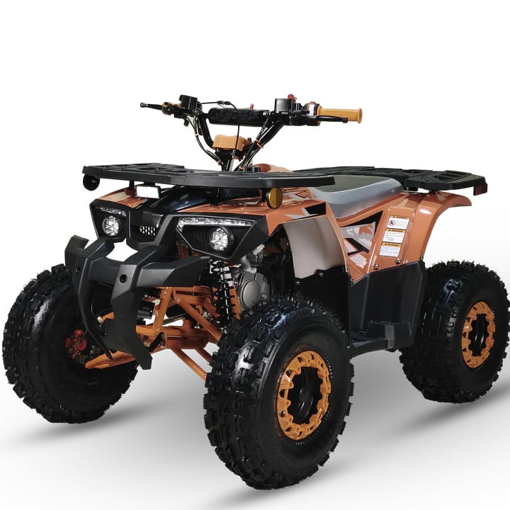 HHH Brand New 125cc ATV with Automatic Transmission w/Reverse, LED Headlights, Electric Start, Big 19"/18" Tires-Orange