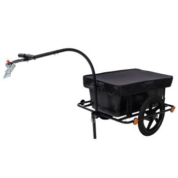 Bike Cargo Trailer, Heavy Duty Steel Frame, Waterproof 900D Oxford Cover, Black Utility Wagon for Camping, Groceries & Outdoor - Universal Hitch