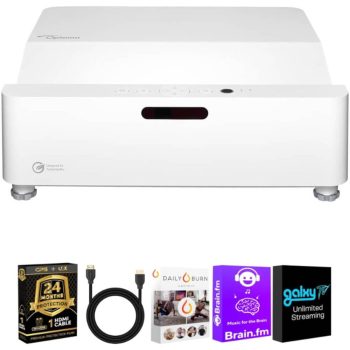 Optoma GT4000UHD 4K Ultra Short Throw Laser Projector Bundle with HDMI & 24-Month CPS