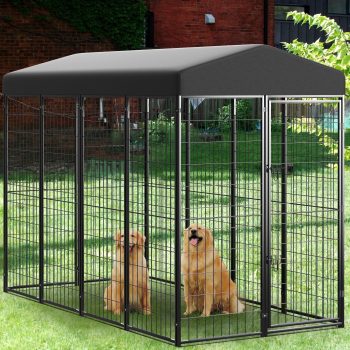 Ciwapet Heavy Duty Outdoor Dog Kennels Playpen with Sun & Rain Proof for Inside Outside Dogs Cats Poultry, 8FT x4FT x 6FT