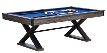 Barrington Billiards Felix 7.25 ft Pool Table with 2 Cue Sticks & Complete Accessory Set, Blue