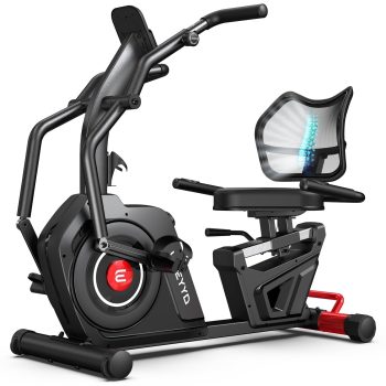 HASIMAN Light Commercial Recumbent Exercise Bikes for Seniors Magnetic Cross Trainer & Elliptical Machine with Arm Exerciser, Smart Bluetooth 400 lbs