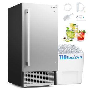 Costway Freestanding Ice Maker, 110 lbs/24H Undercounter/ Ice Machine with 25 lbs Capacity