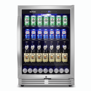 TITTLA 24 inch Beverage Refrigerator,190 Cans Beverage Cooler with metal Shelves,Under Counter Refrigerator