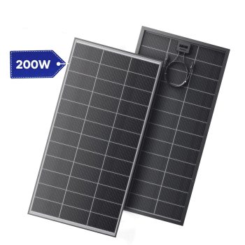 RVPOZWER 200W Bifacial Solar Panel 18BB N-Type 25.% High Efficiency, Monocrystalline for Power Station Generator, RV, SUV, Truck, Camping, Home, Off Grid