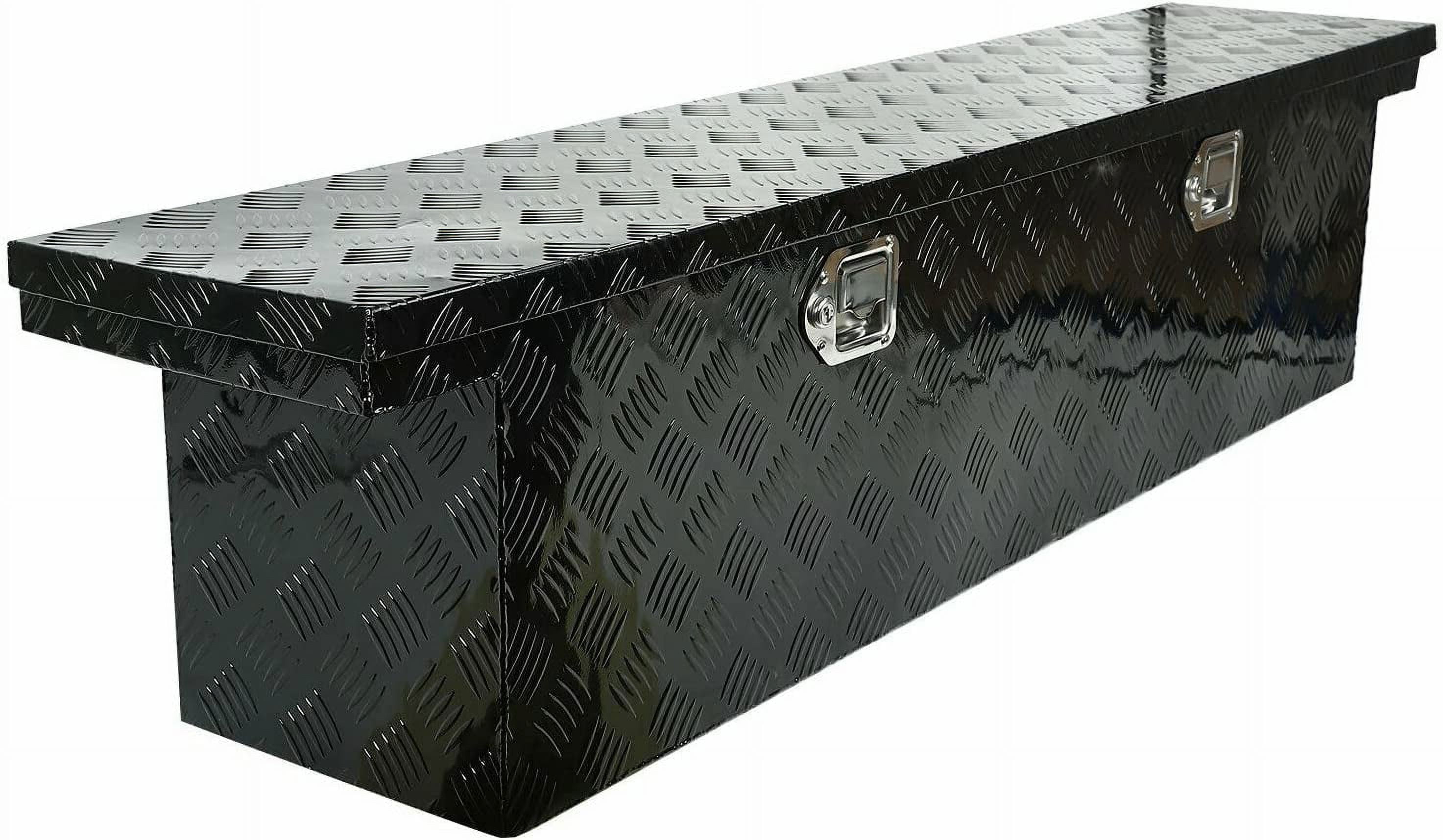 Confote 60 Inch Aluminum Black Pickup Truck Bed Storage, Waterproof Underbody Tool Box Storage Trailer Tongue Box for RVs, ATVs, Trailer & Truck
