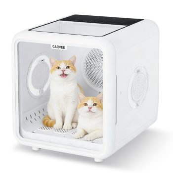 72L Pet Drying Box for Cats and Small Dogs up to 45 lbs, 360 Efficient Automatic Hair Dryer with 5 Air Outlets, NTC Smart Temperature Control, Ultra Quiet Pet Grooming Dryer