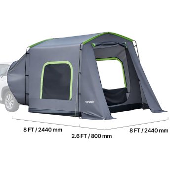 VEVOR Large SUV Tent for 5–9 Person, 10.6 x 8 FT All-Season SUV Tailgate Tent with Ventilated Door & Mesh Windows, PU3000mm Waterproof Dual-Use Car Rear Hatch Tents for Outdoor Camping Hiking
