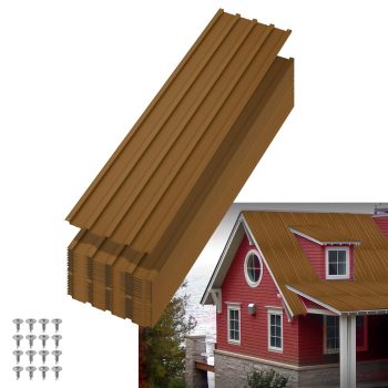 Metal Roofing Panels, 20 Pcs Waterproof Corrugated Metal Roof Panels, Heavy Duty Galvanized Steel Roof Sheets with Screws for Carports, Porch, Pergola, Easy to Install, 73.2 in x 16.77 in