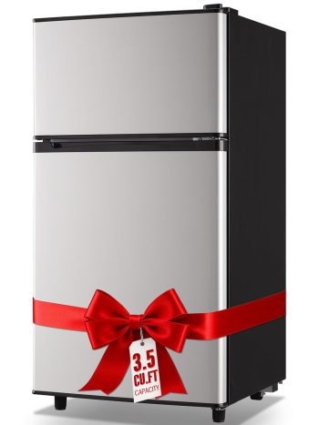 WANAI 3.5 Cu.ft Fridge with Freezer 2 Door Compact Refrigerator Adjustable Thermostat New