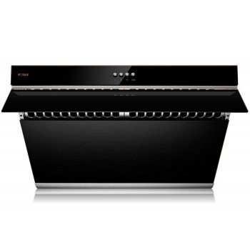 FOTILE inclined Vent Series 30" 850 CFM Under Cabinet or Wall Mount Range Hood with 2 LED lights and Push Buttons in Onyx Black Tempered Glass